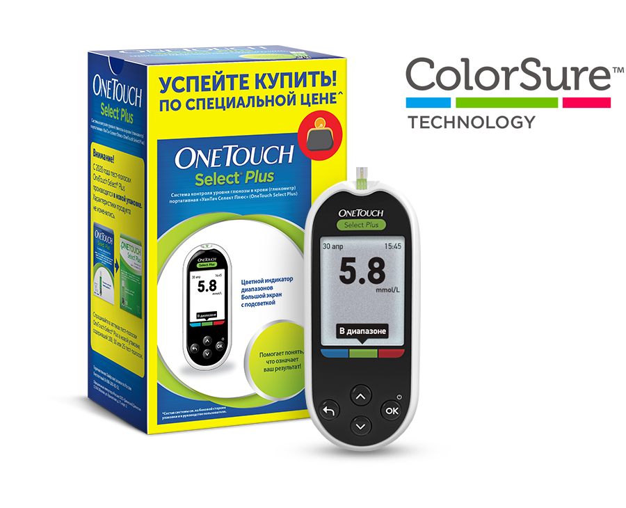 Продукция One Touch®: глюкометры, тест-полоски, ланцеты